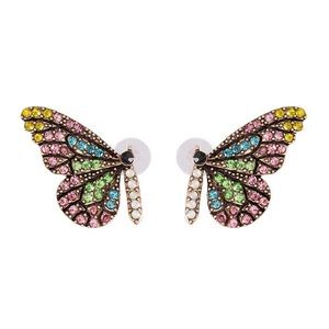Beautiful Rhinestone Butterfly Earrings